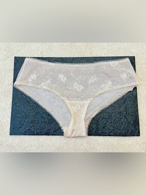 NWT Victoria's Secret Angels Cream smooth nylon lace hiphugger panties small S